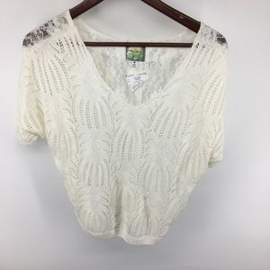 Stem & Vine V Neck Sweater NWT